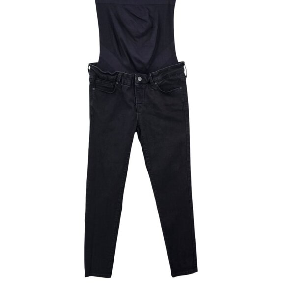 Blanqi Womens 8 Denim Maternity‎ Support Black Skinny Jeans - Picture 2 of 16